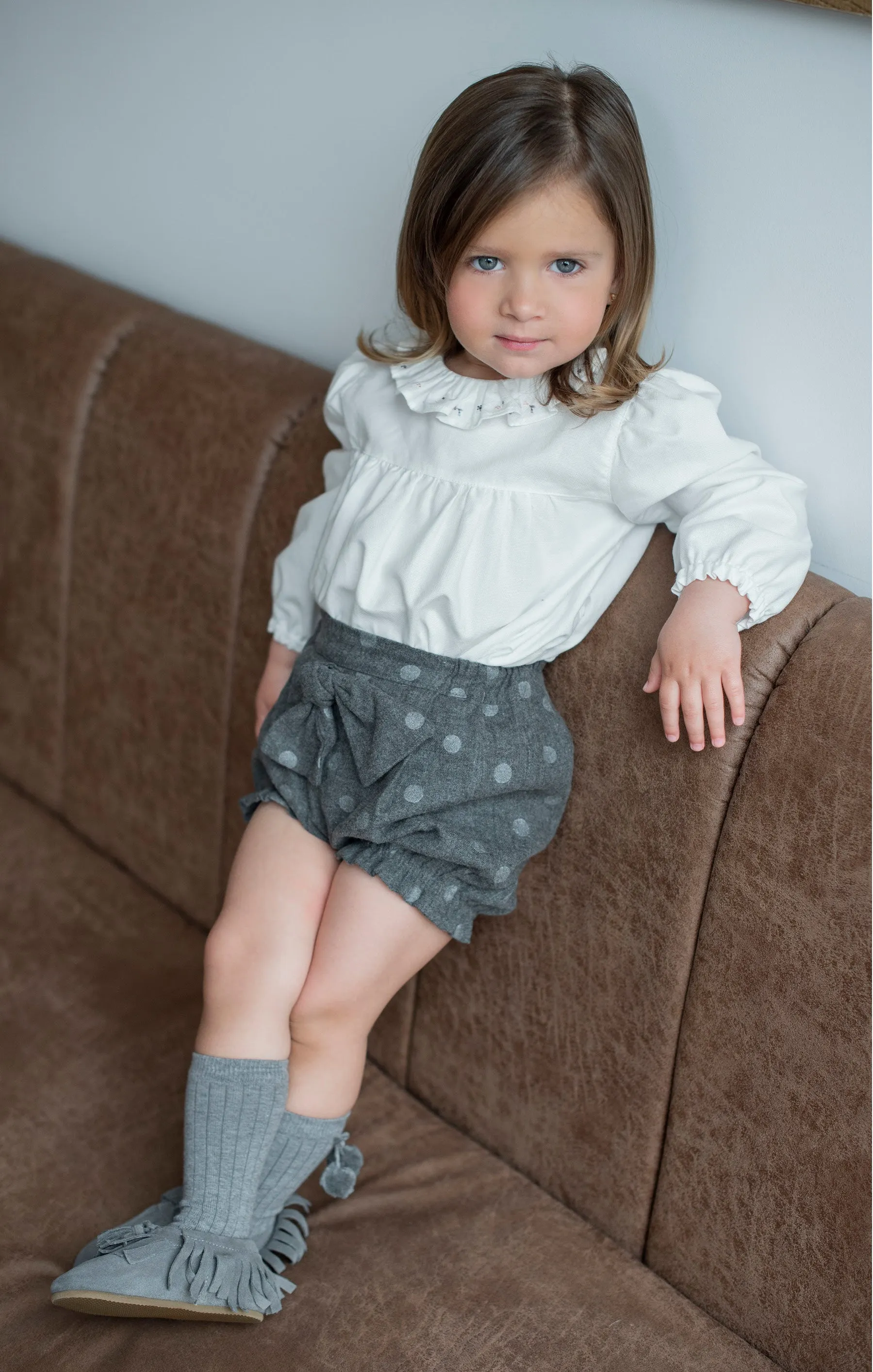 Baby Girl Grey Sparkly Cotton Shorts