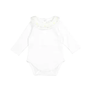 Baby Girls White Cotton Bodysuit