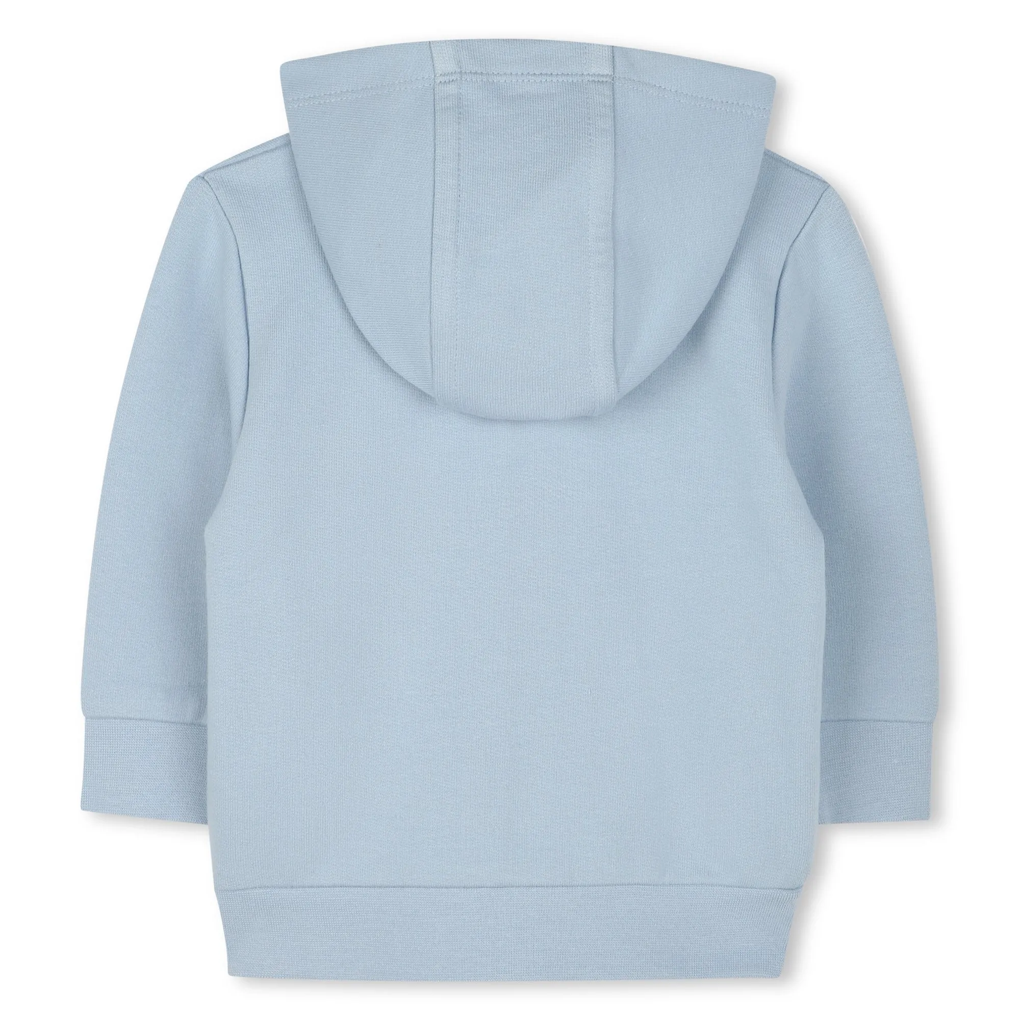 Baby Light Blue Printed Logo Cotton Hooded Cardigan