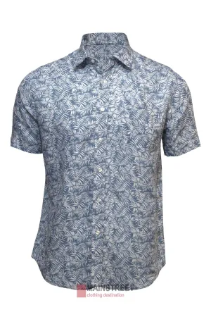 Back Bay Linen Print Short Sleeve Shirt