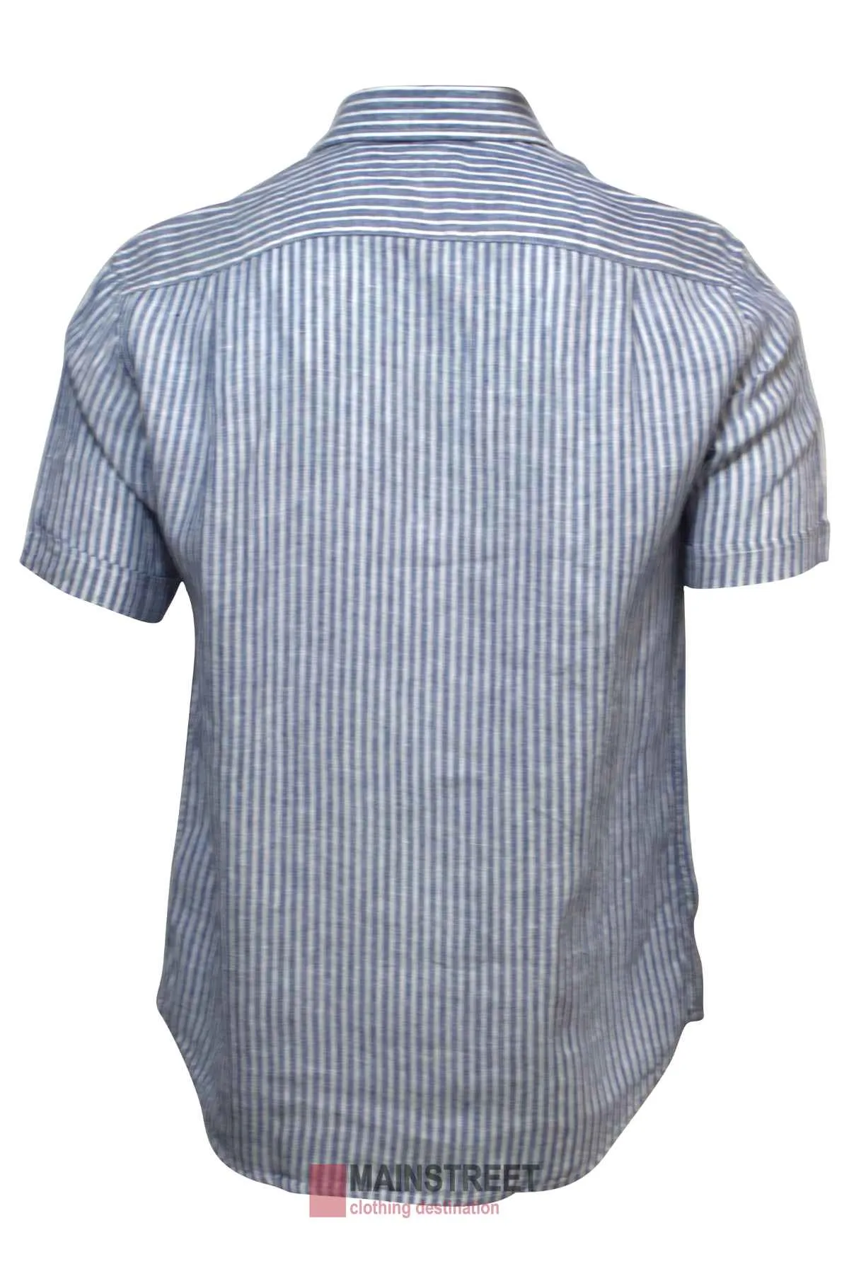 Back Bay Linen Stripe Short Sleeve Shirt
