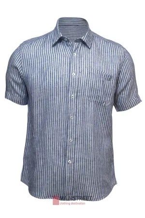 Back Bay Linen Stripe Short Sleeve Shirt