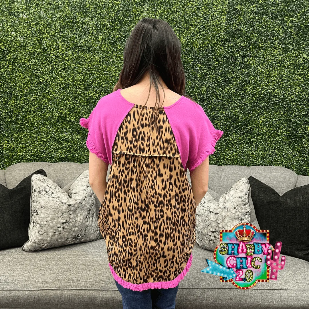 Back to the Leopard Top - Mulberry