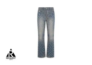 Bandana Jacquard Straight Leg Jeans "Blue"