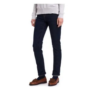 BARBOUR Womens Blue Cotton Blend Zippered Pocketed Skinny Jeans 4