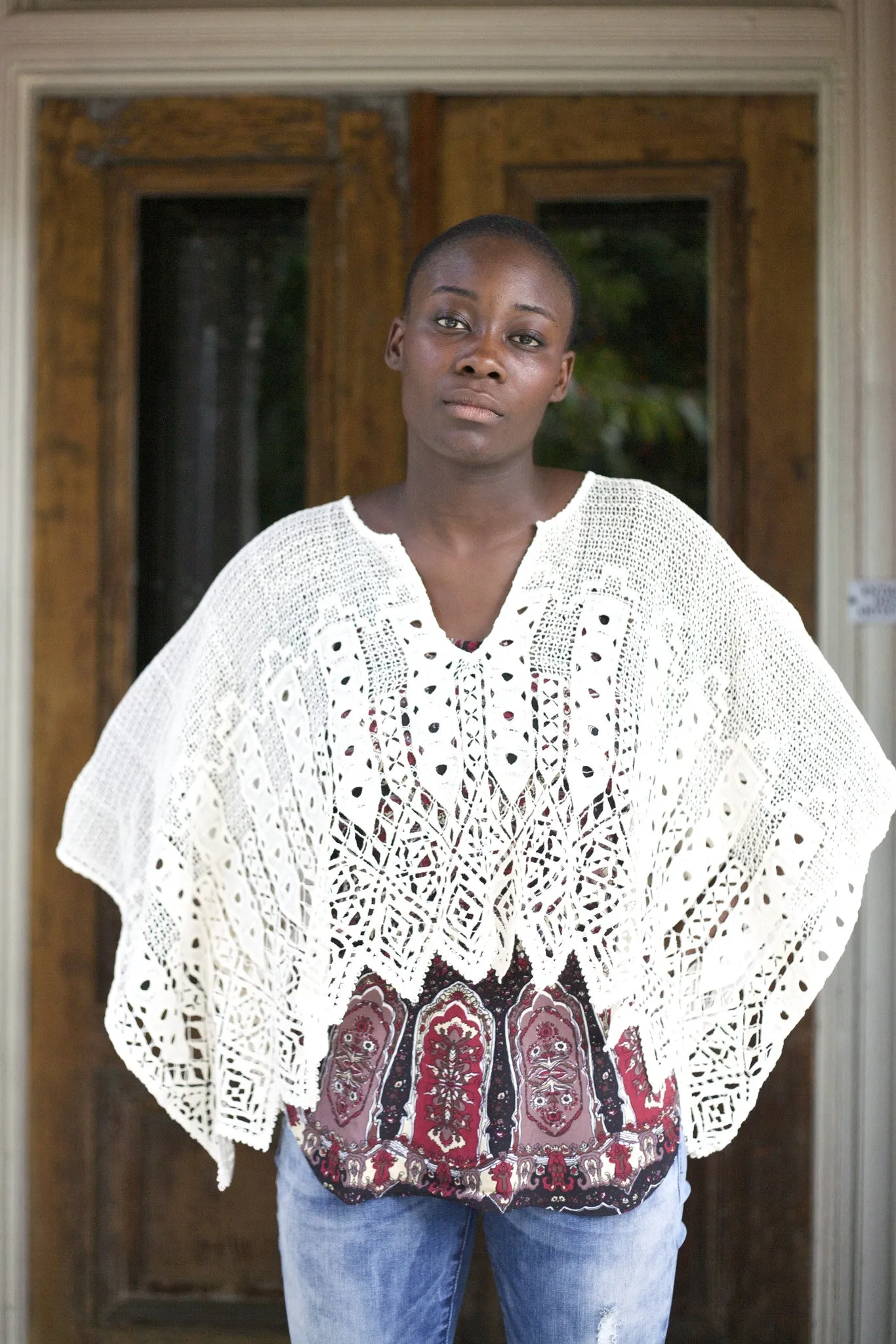 Barcelona Crop Kaftan Ivory