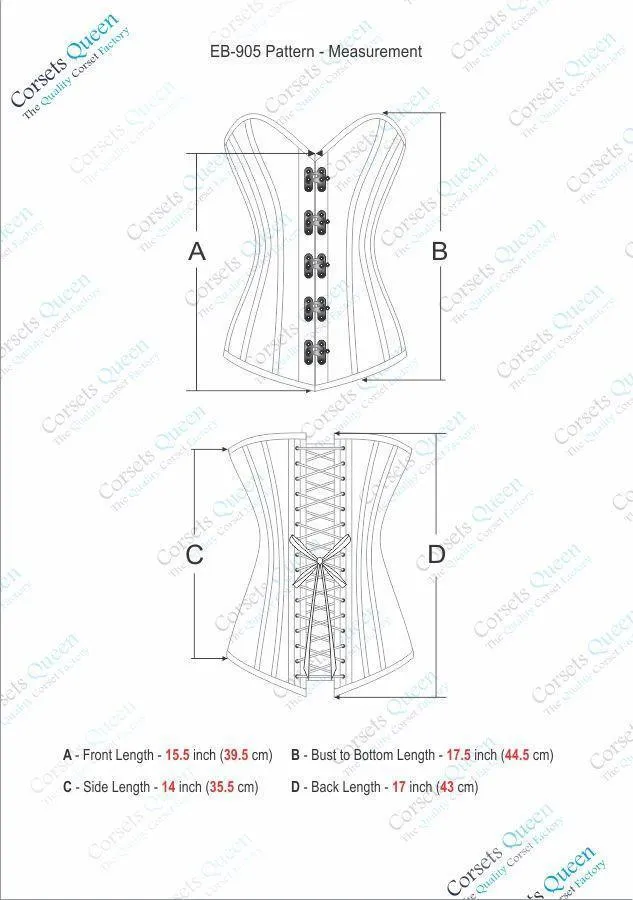 Bartlett Denim Overbust Steel Boned Corset