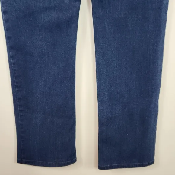 Betabrand Petite Straight Leg Yoga Denim Jeans 4-Pocket Dark Indigo Petite Large
