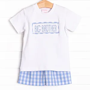 Big Brother Smocked Short Set, Blue