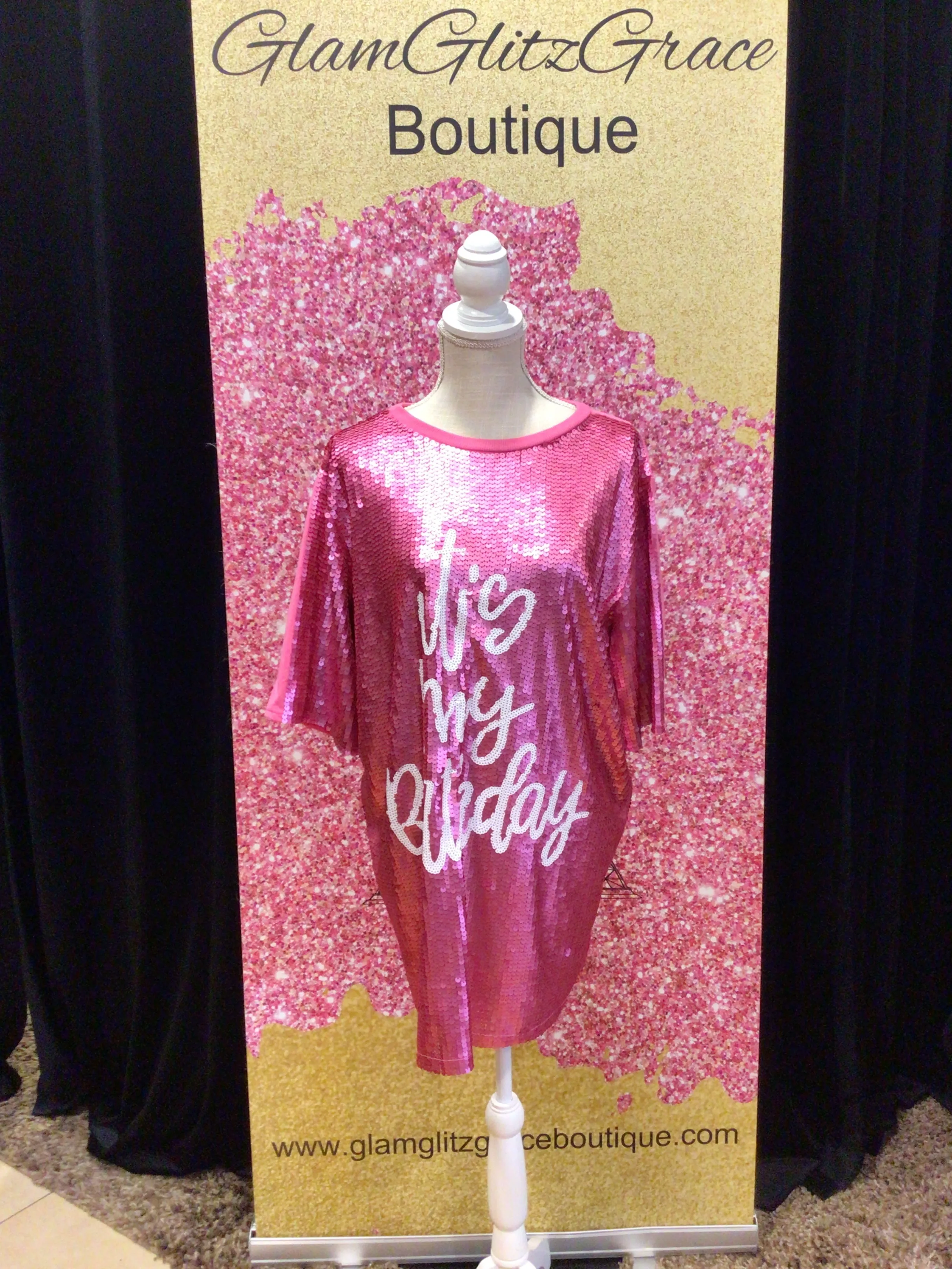 Birthday Sequin T-Shirt Dress