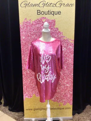 Birthday Sequin T-Shirt Dress