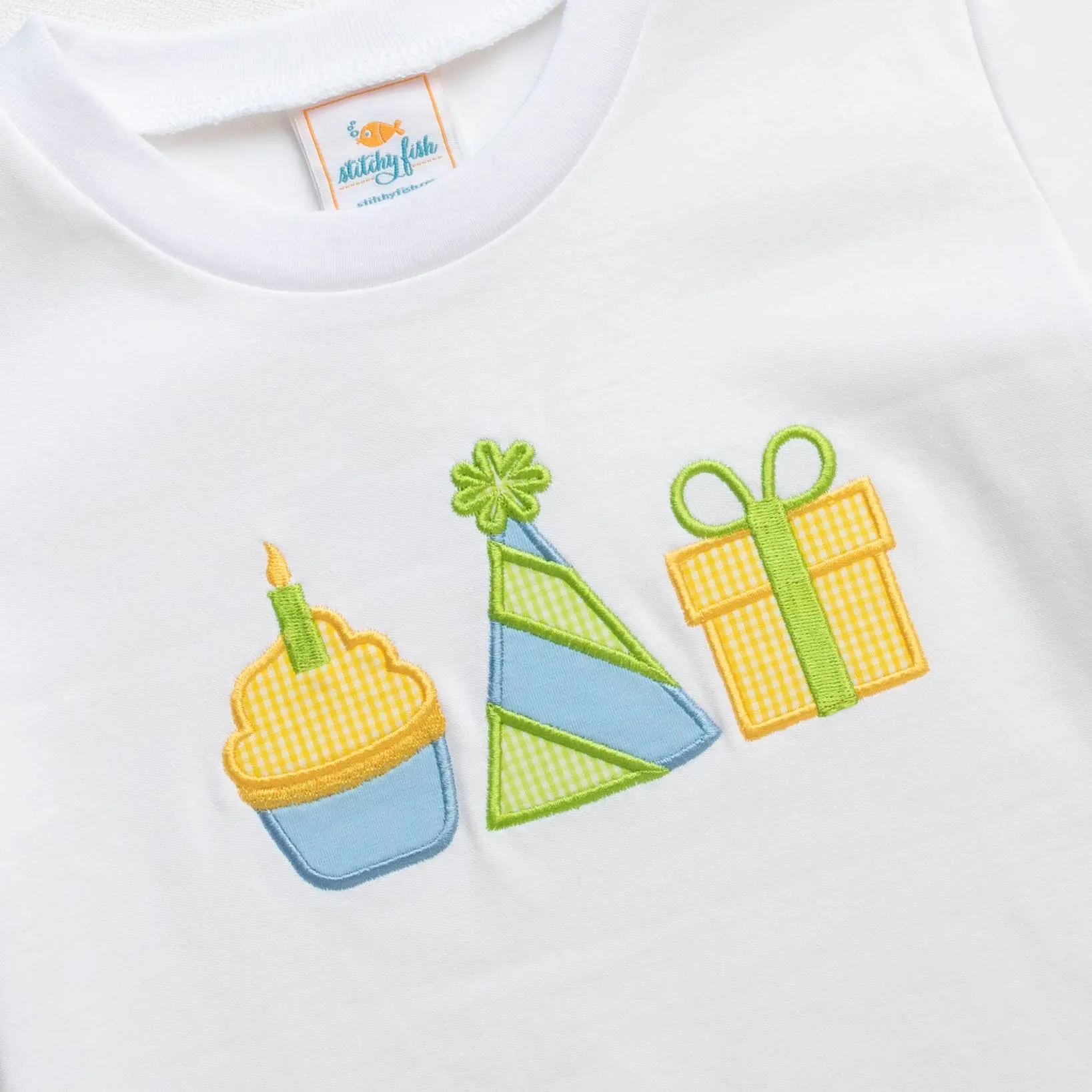 Birthday Surprise Applique Short Set, Blue