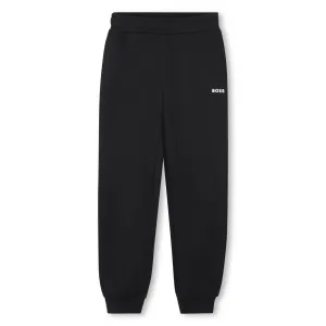Black Cotton Jogging Bottoms