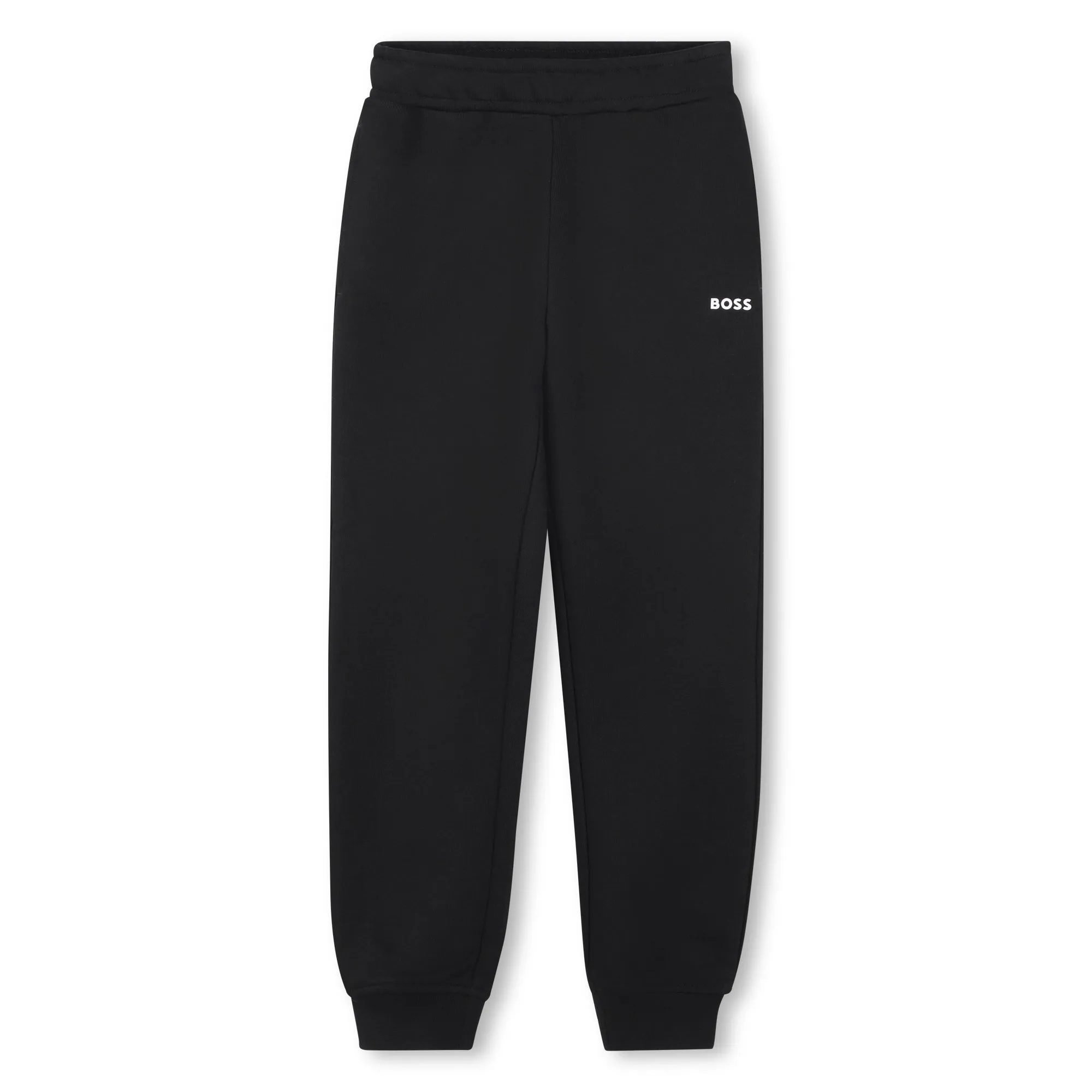 Black Cotton Jogging Bottoms