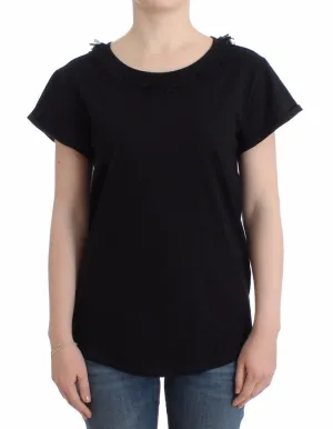 Black cotton shortsleeved top