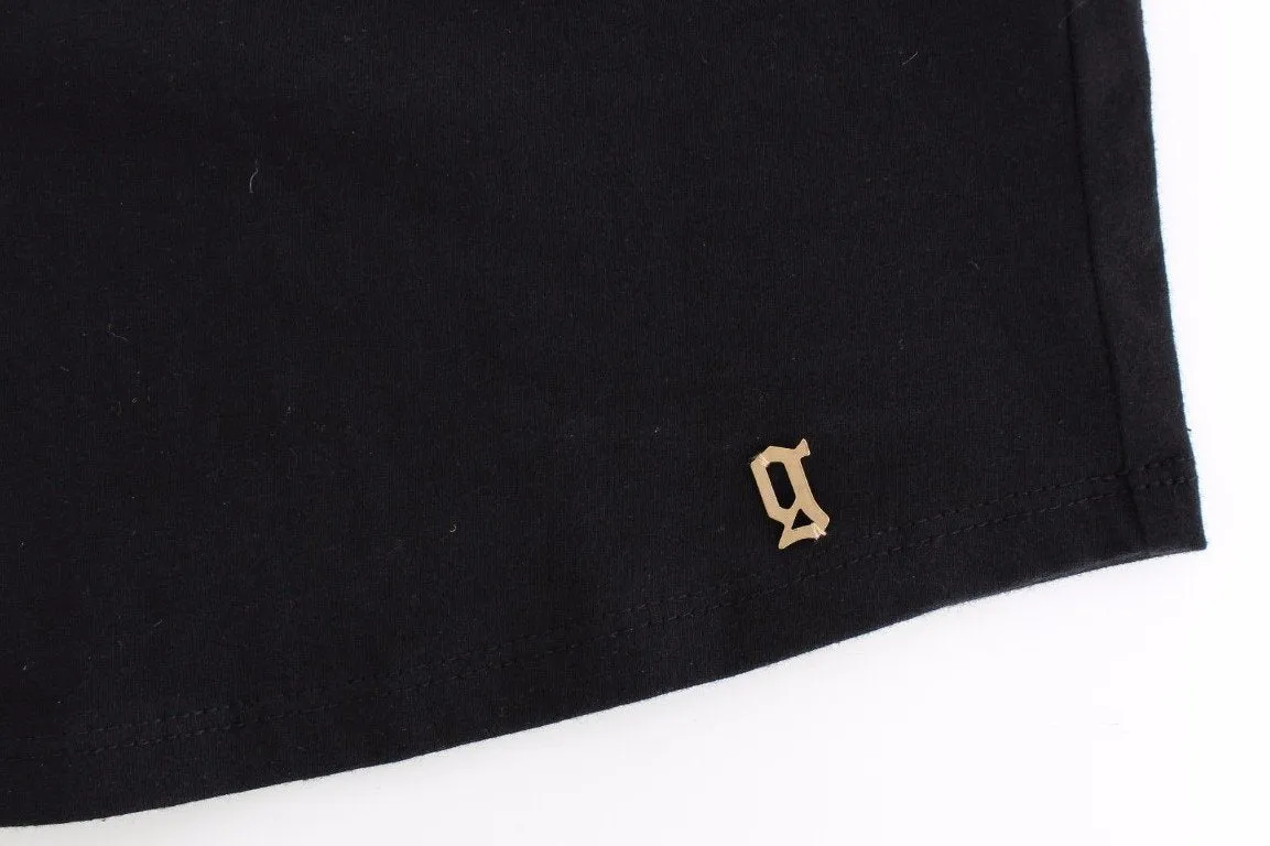 Black cotton shortsleeved top
