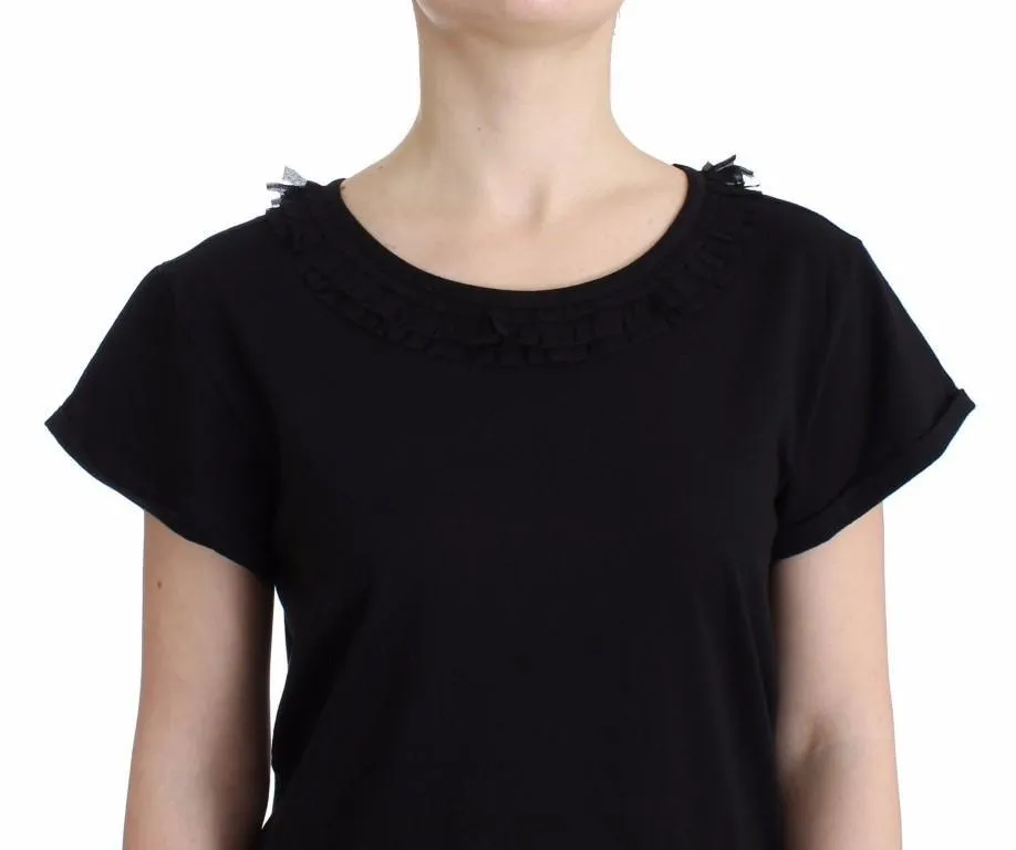 Black cotton shortsleeved top