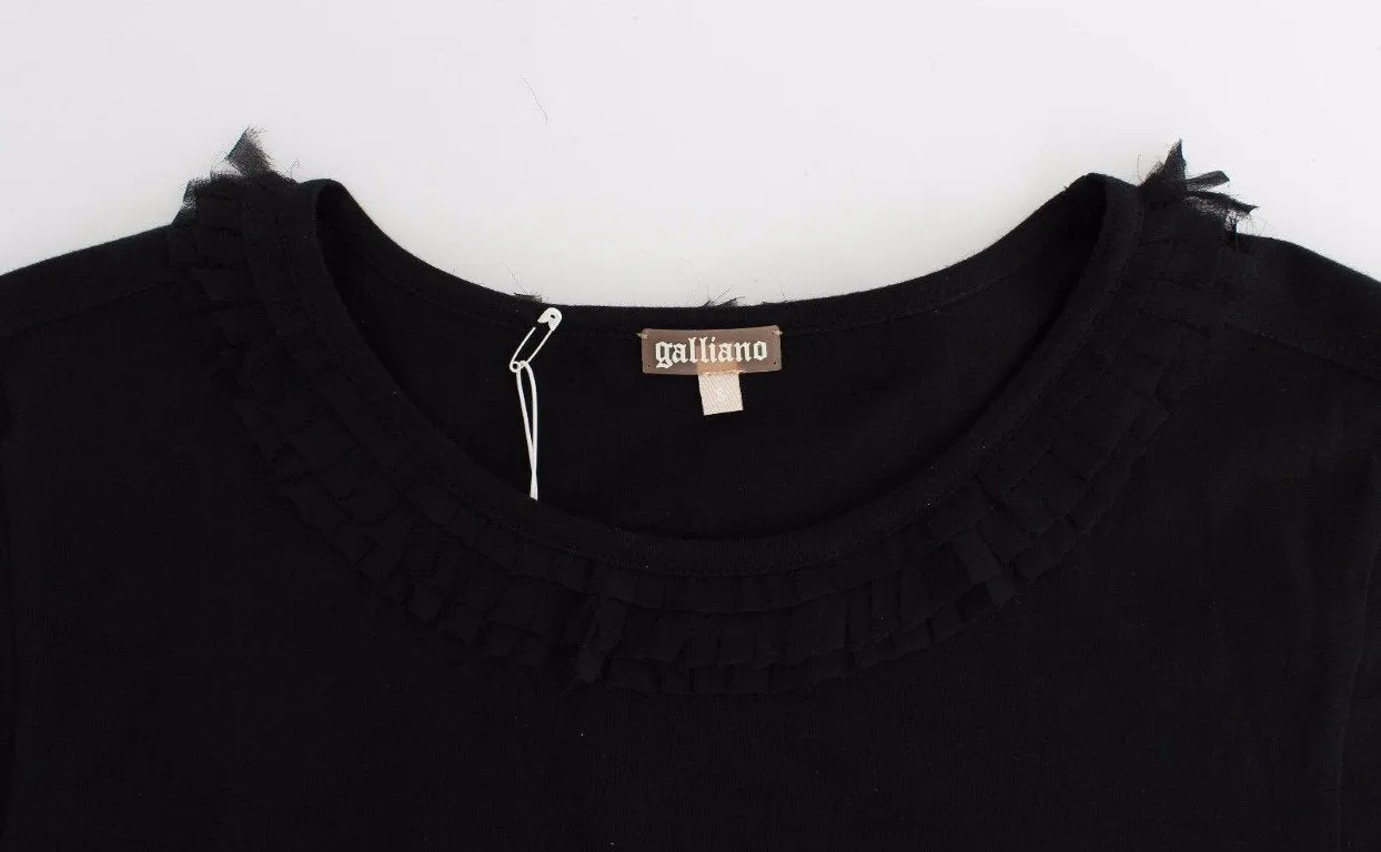Black cotton shortsleeved top