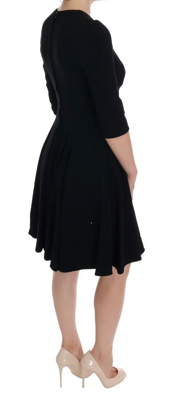 Black Viscose Shift Dress