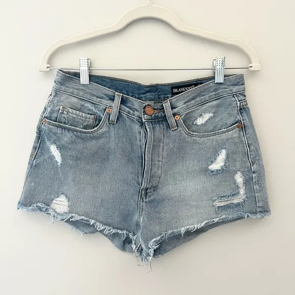 BLANKNYC High Rise Distressed Denim Shorts