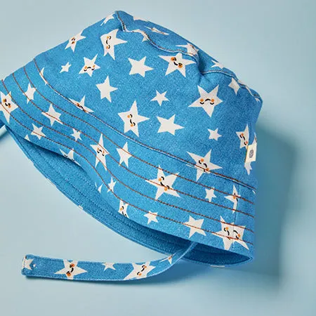 Blue Denim Stars Sun Hat