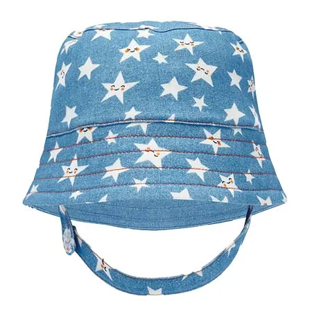 Blue Denim Stars Sun Hat