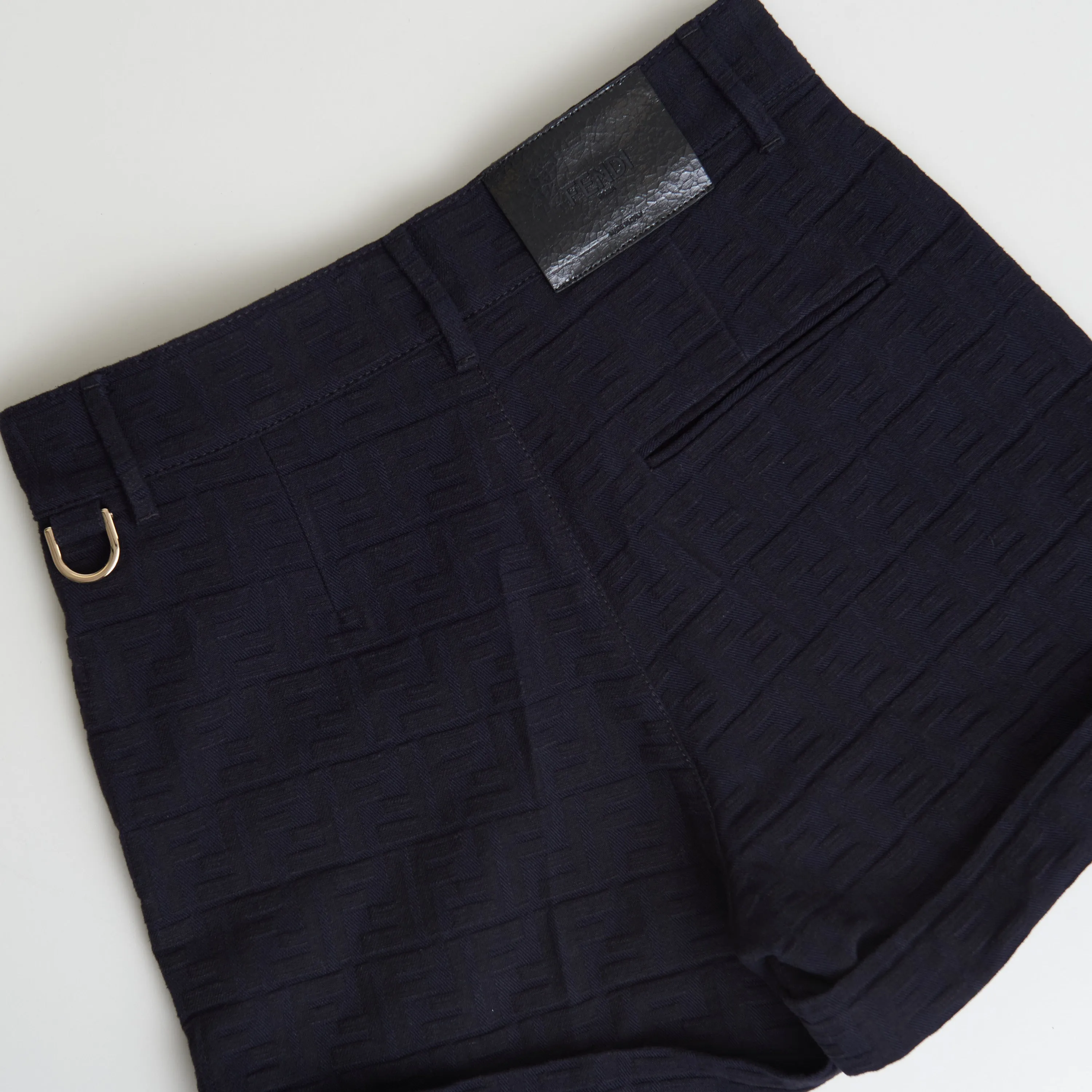 Blue Jacquard Denim Shorts