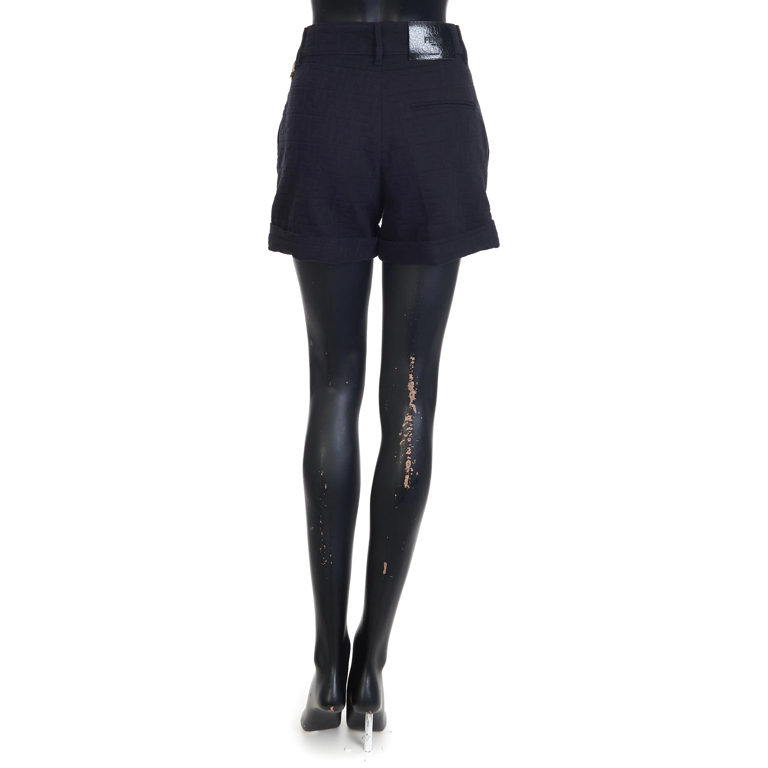 Blue Jacquard Denim Shorts