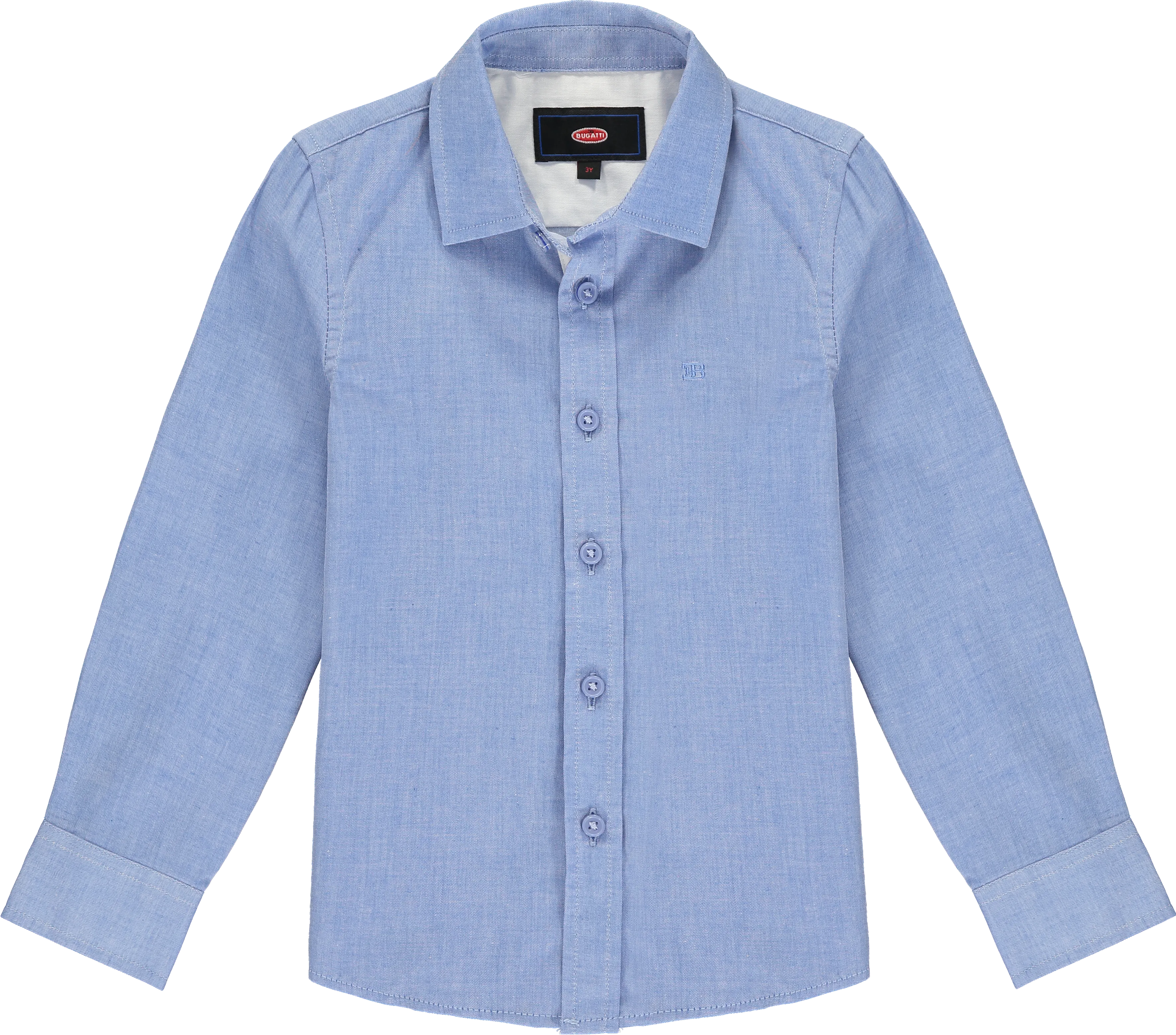 Boys Smart Blue Cotton Long Sleeved Shirt