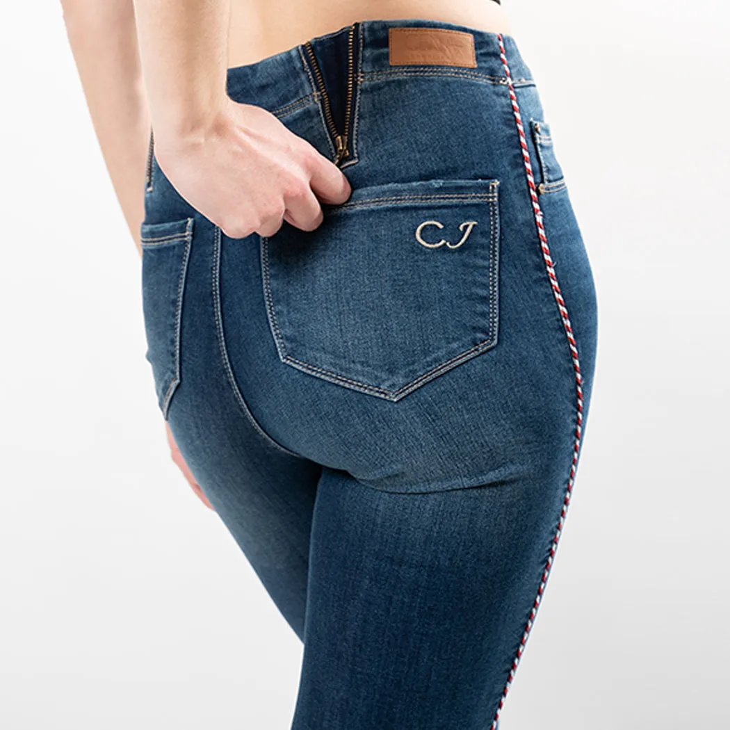 Braided Side Trim Ankle Skinny