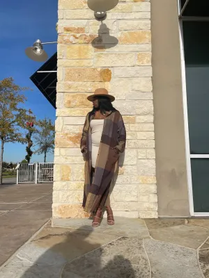 Brown Linen Plaid