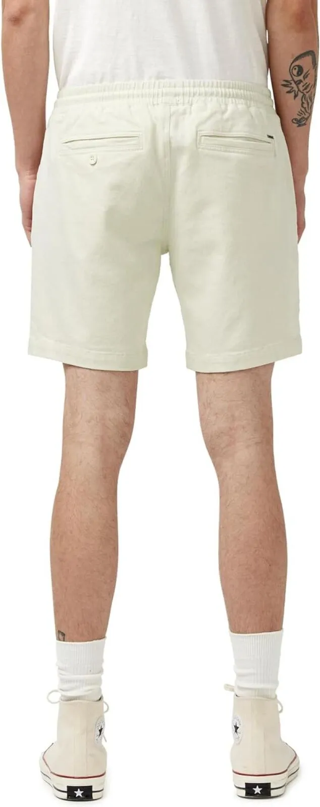 Buffalo David Bitton Men's Higgers Cotton Twill Blend Shorts Milk Off White 38