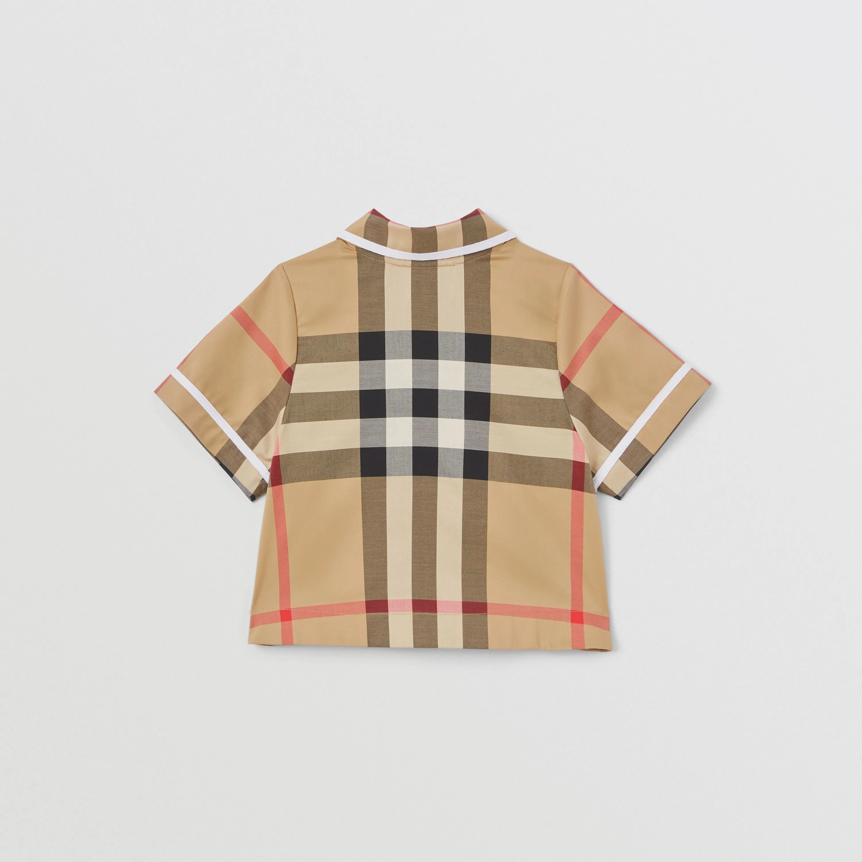 Burberry Baby Check Stretch Cotton Zip-front Shirt