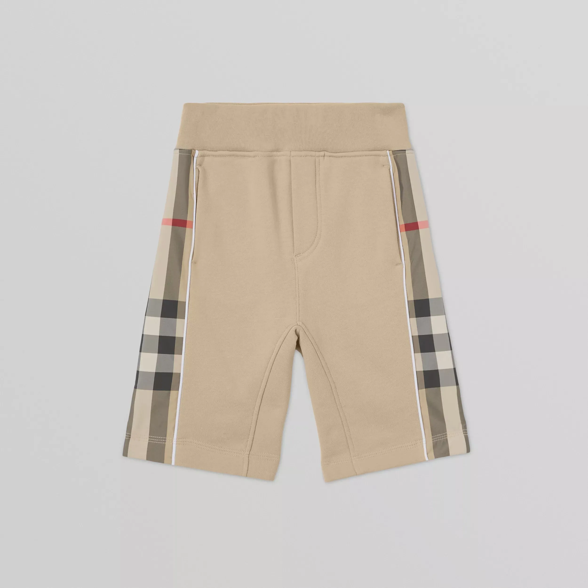 Burberry Beige Check Panel Cotton Shorts