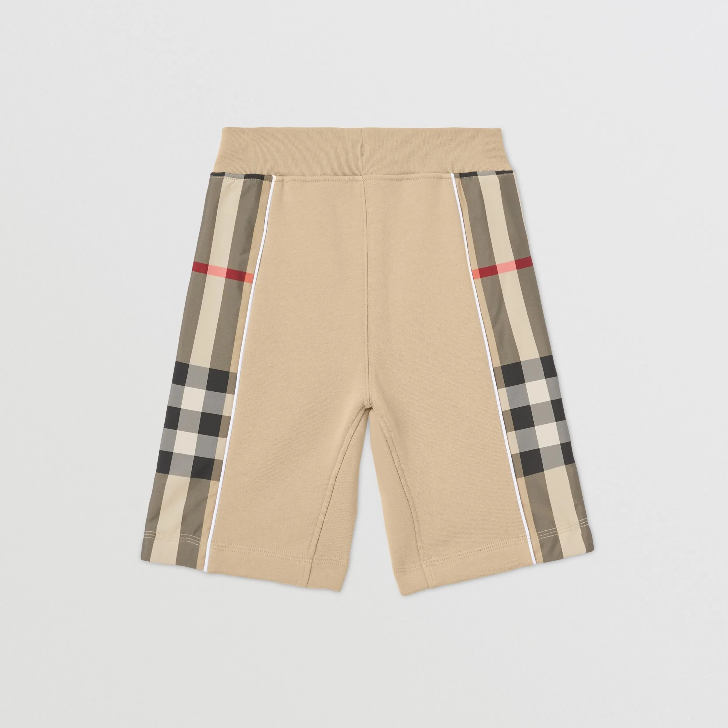 Burberry Beige Check Panel Cotton Shorts