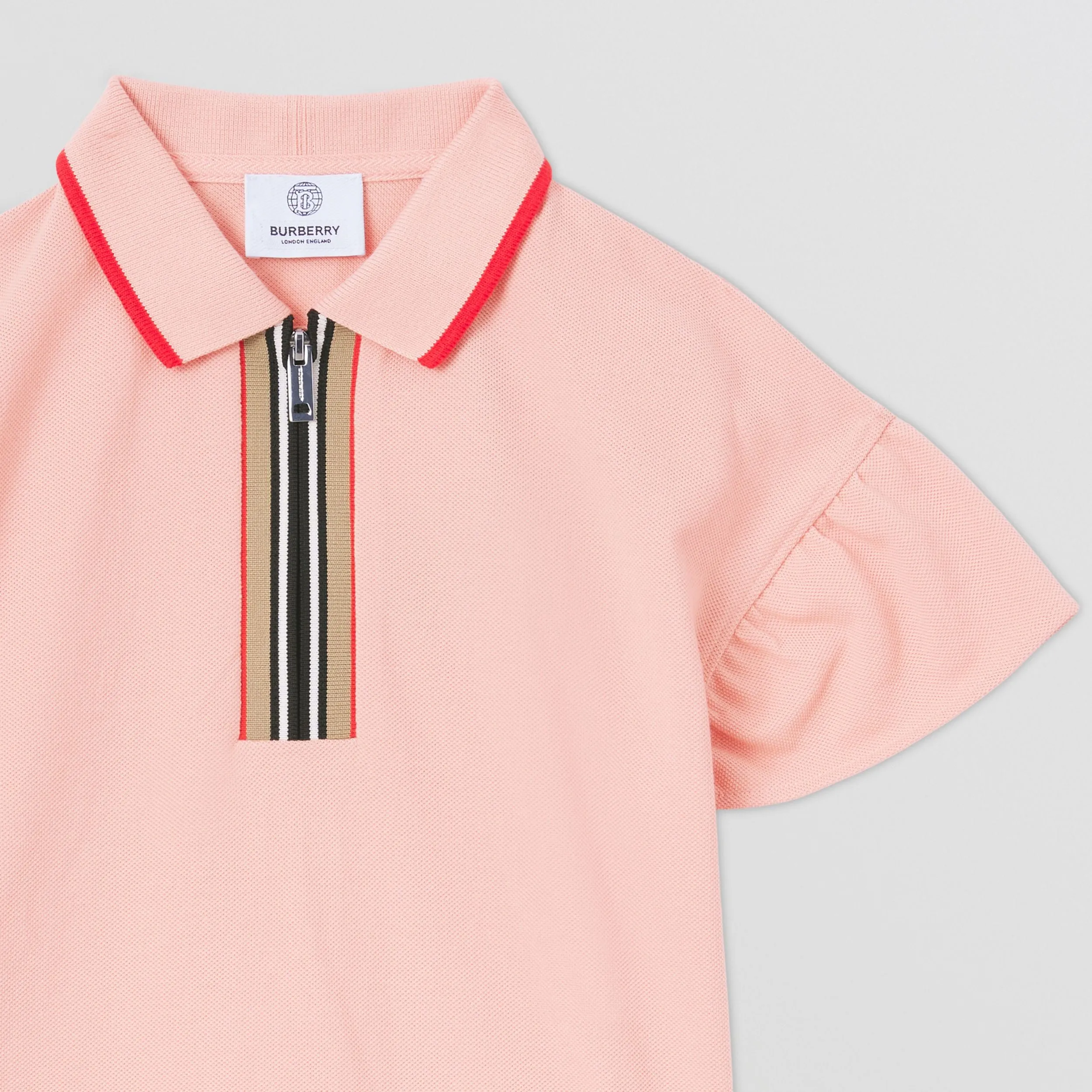 Burberry Icon Stripe Cotton Zip-front Polo Shirt