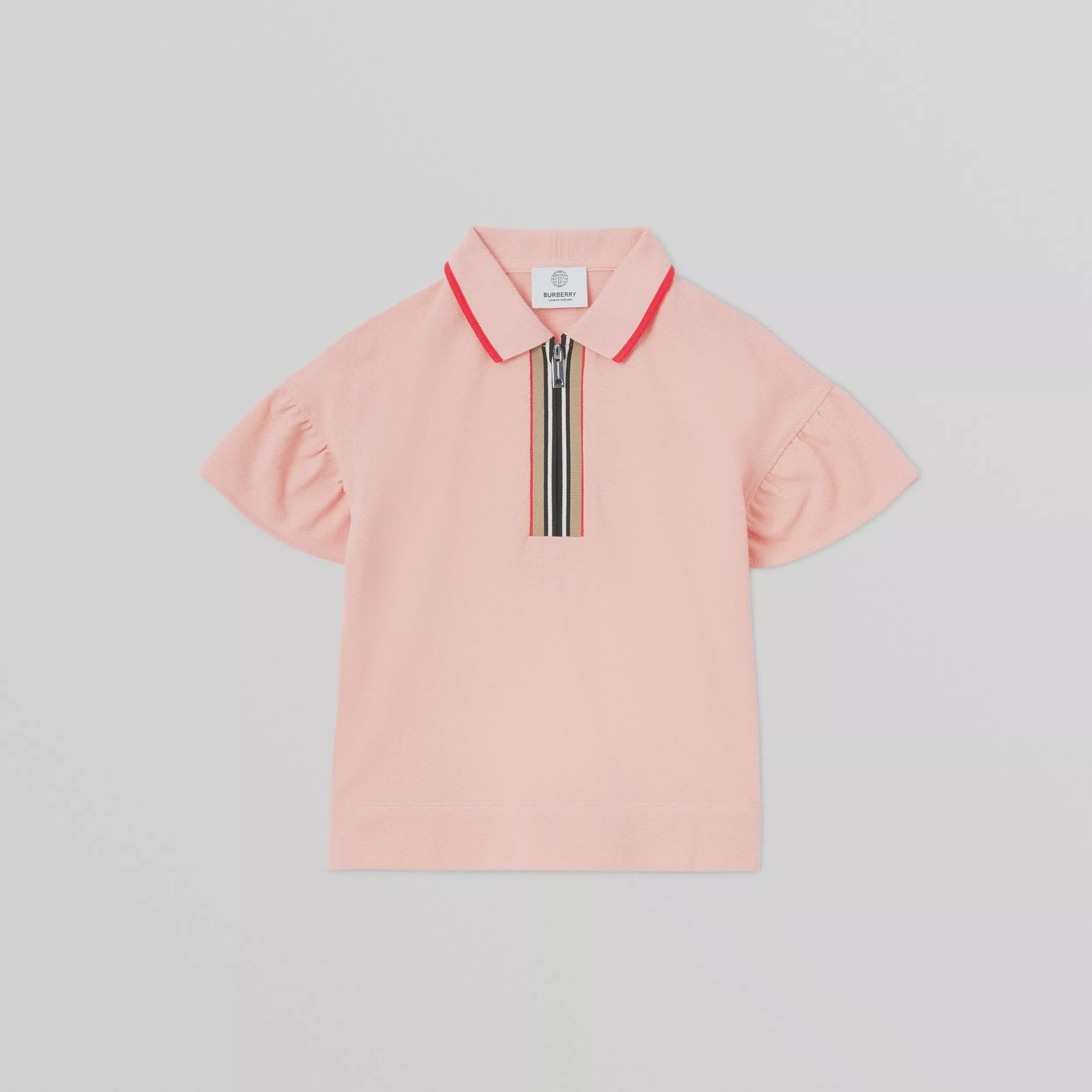 Burberry Icon Stripe Cotton Zip-front Polo Shirt