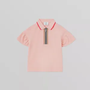 Burberry Icon Stripe Cotton Zip-front Polo Shirt