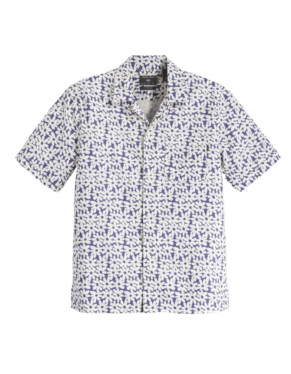 Camisa Dockers Regular Fit Cuello Camp El Coyote Linen Orient Blue