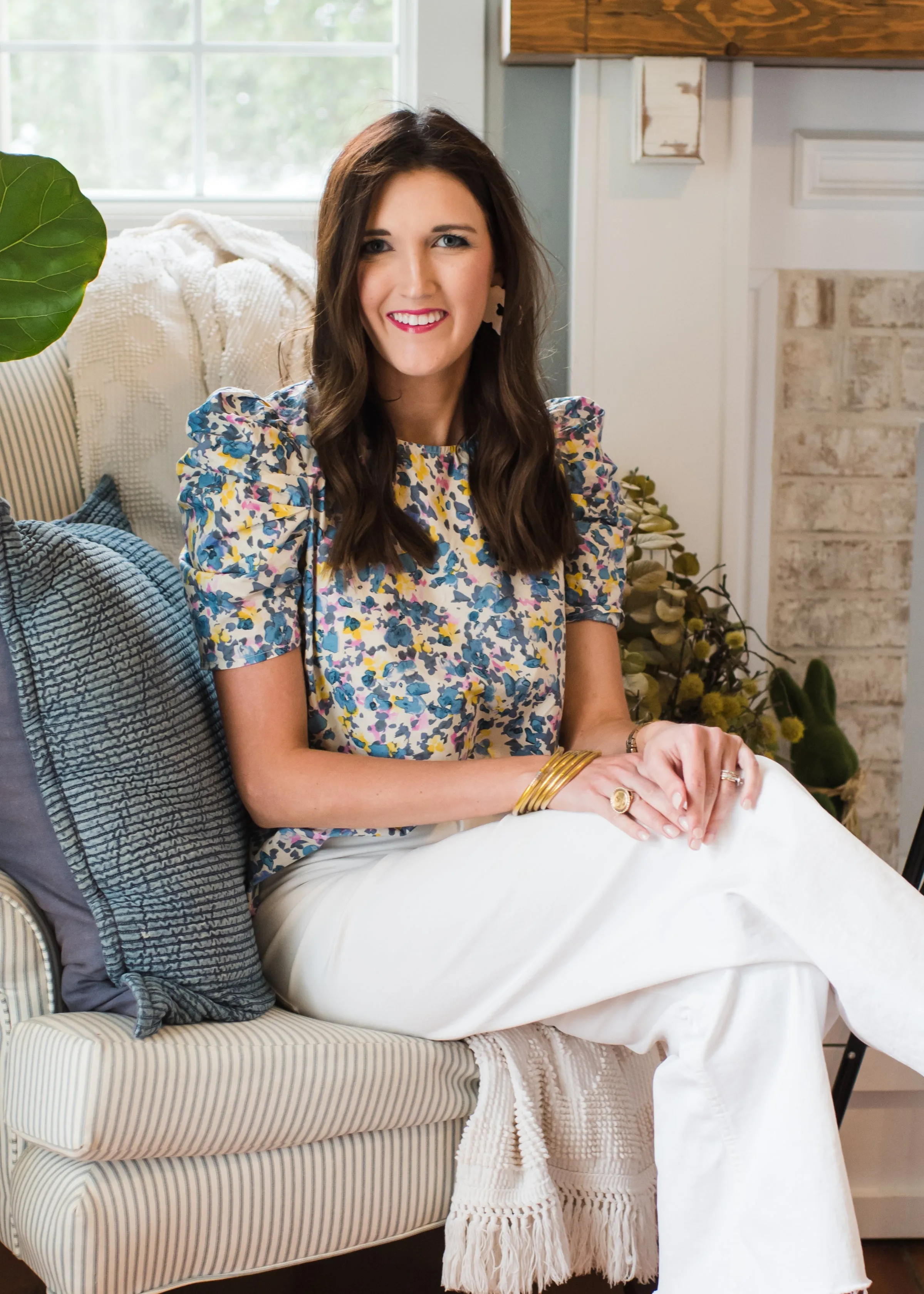 Cape Cod Blue Floral Blouse