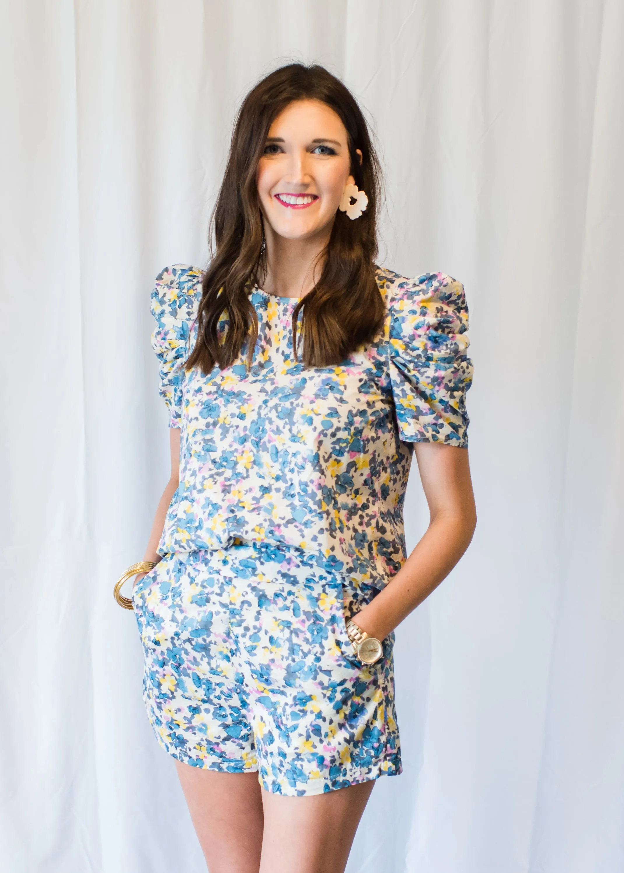 Cape Cod Blue Floral Blouse