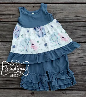 Carolyn Tunic Top with Ruffle Shorts