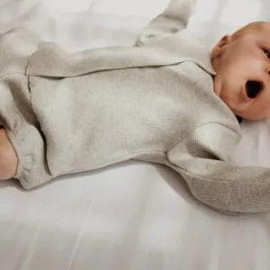 Chia Cotton Rib Cardigan (Light Grey)