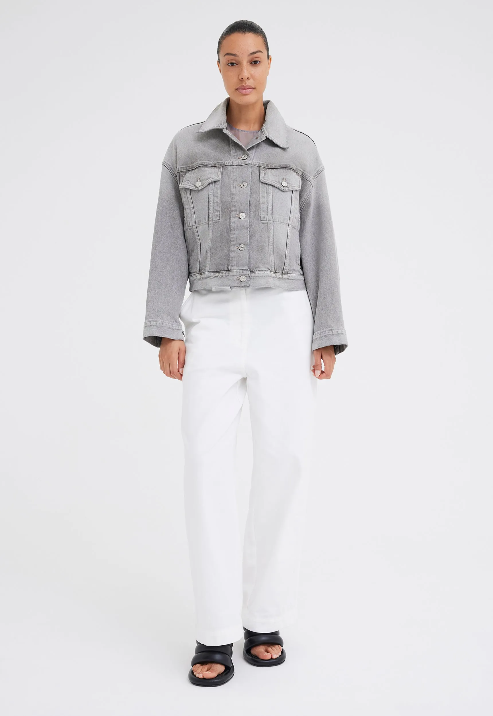 Citizens of Humanity Quira Puff Denim Jacket - Quartz Grey