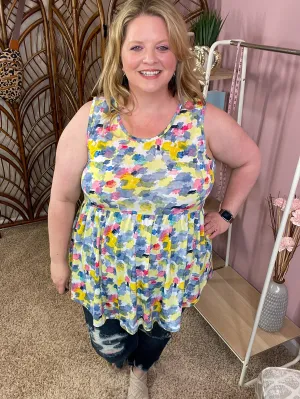 Colors of the Sky Babydoll Tank - Blue Blend