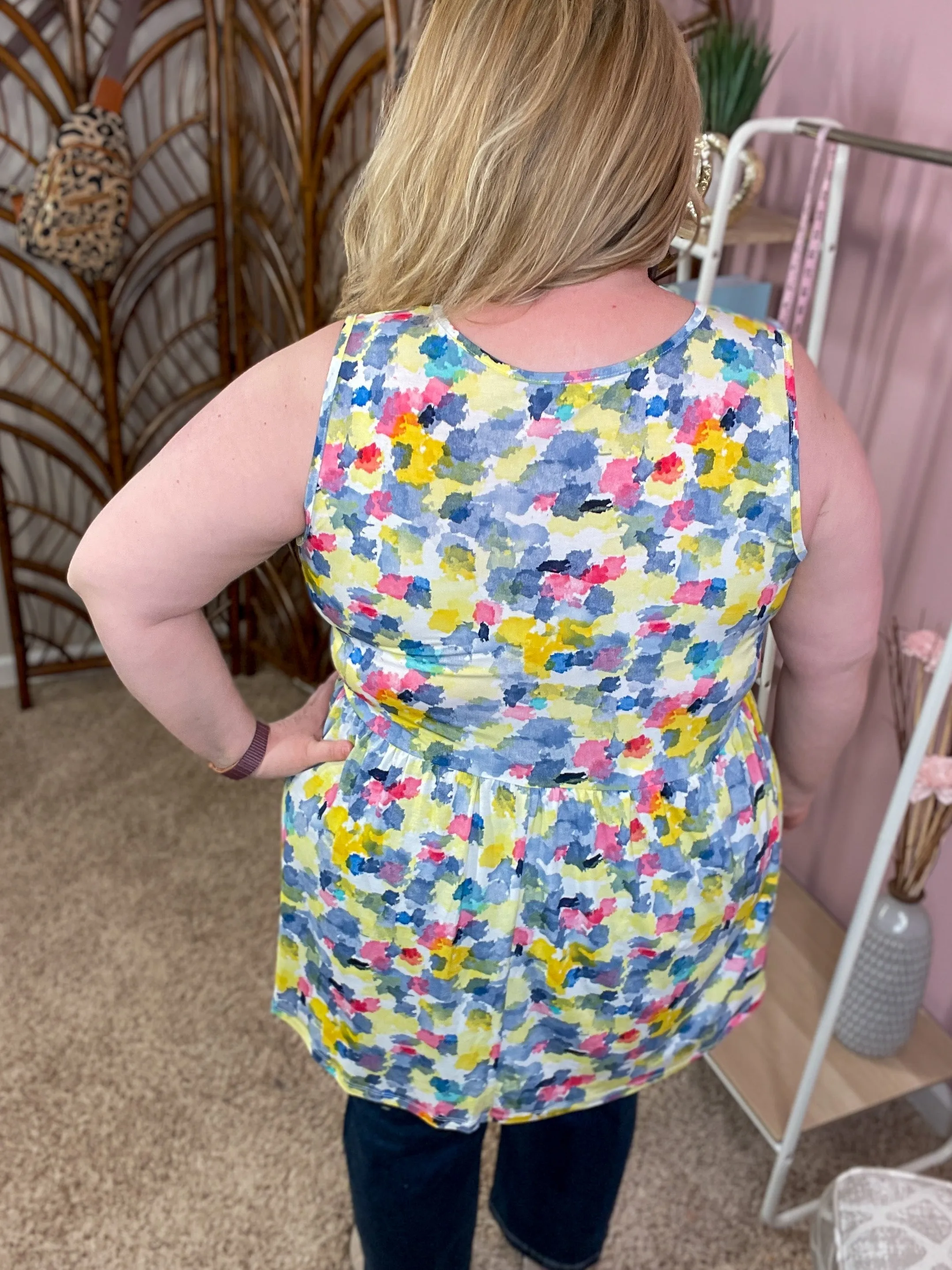 Colors of the Sky Babydoll Tank - Blue Blend