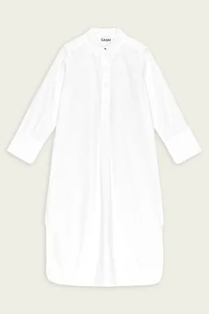 Cotton Poplin Oversized Shirt Dress in Bright White