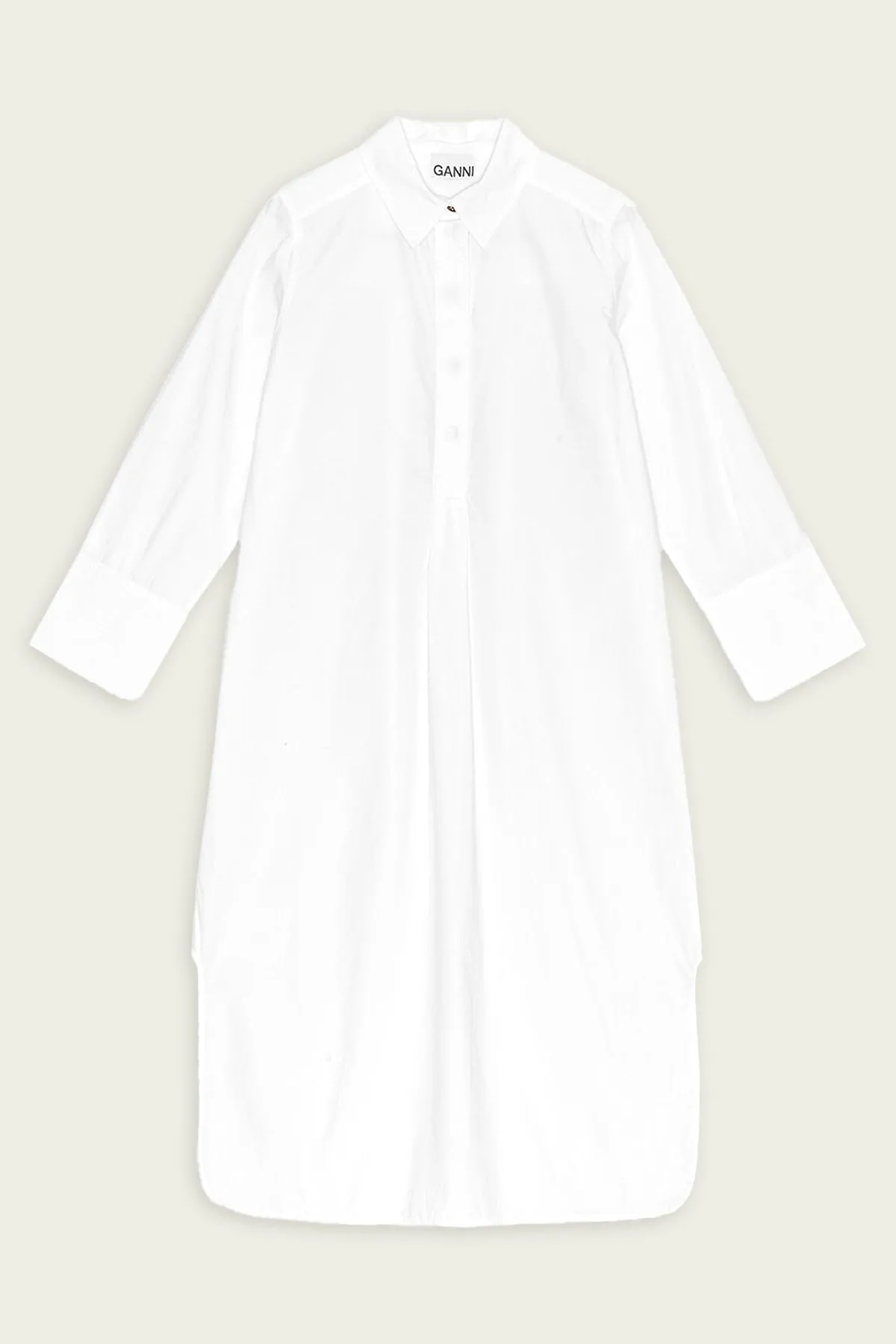Cotton Poplin Oversized Shirt Dress in Bright White