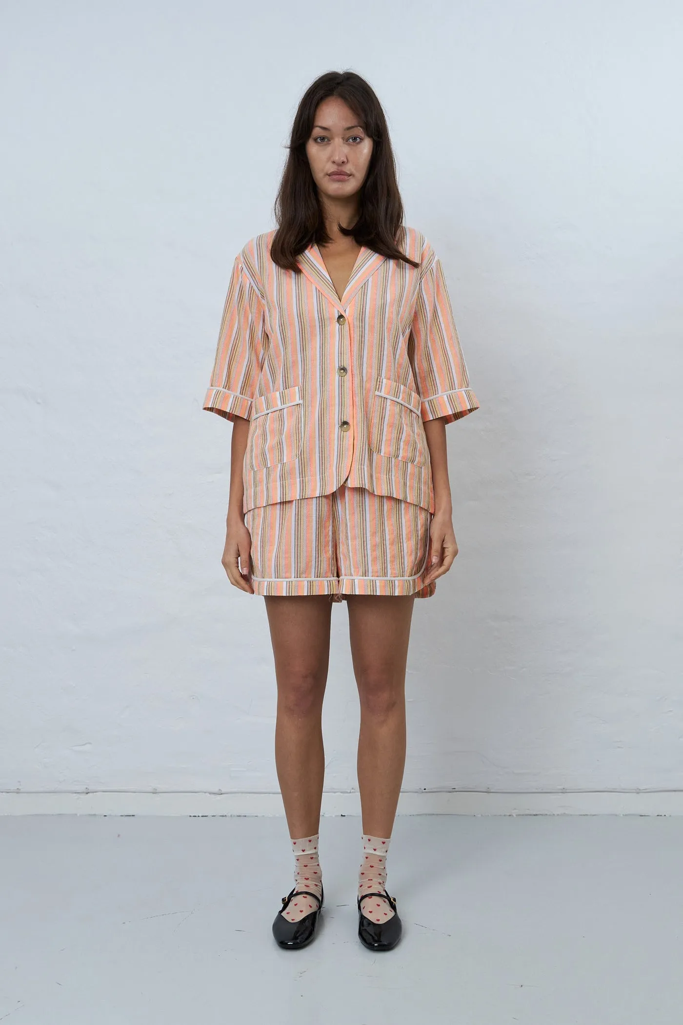 Cotton Pyjama Shorts - Sunshine Orange
