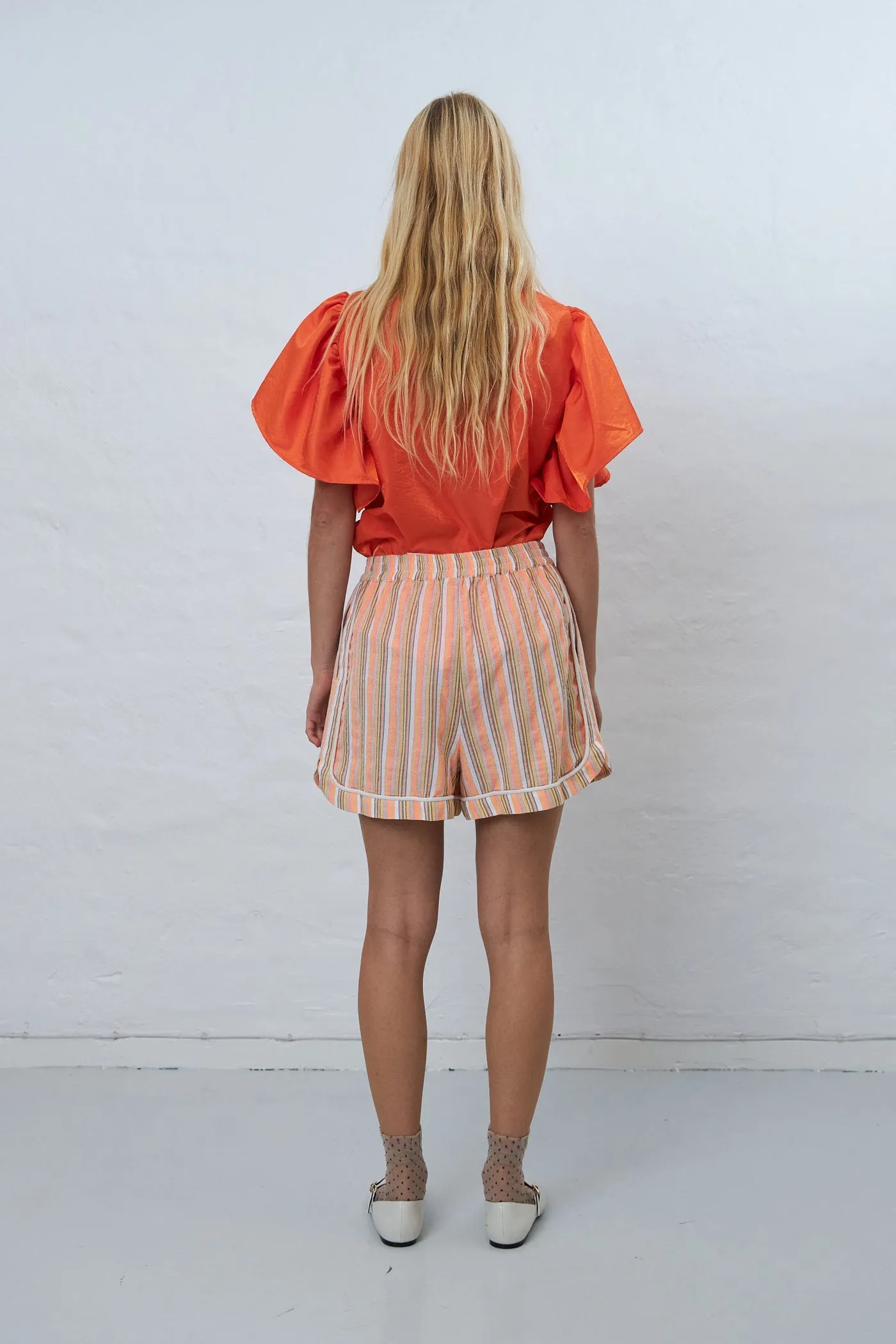 Cotton Pyjama Shorts - Sunshine Orange